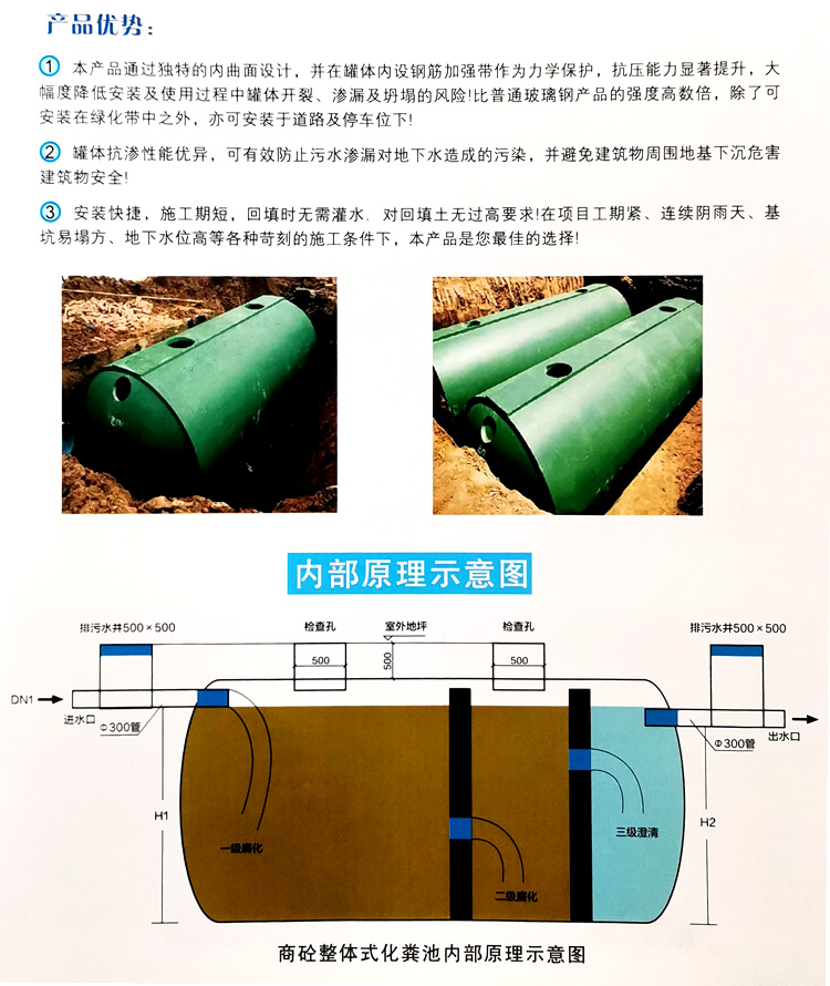 黎安镇玻璃钢化粪池